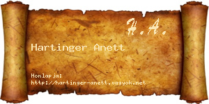 Hartinger Anett névjegykártya